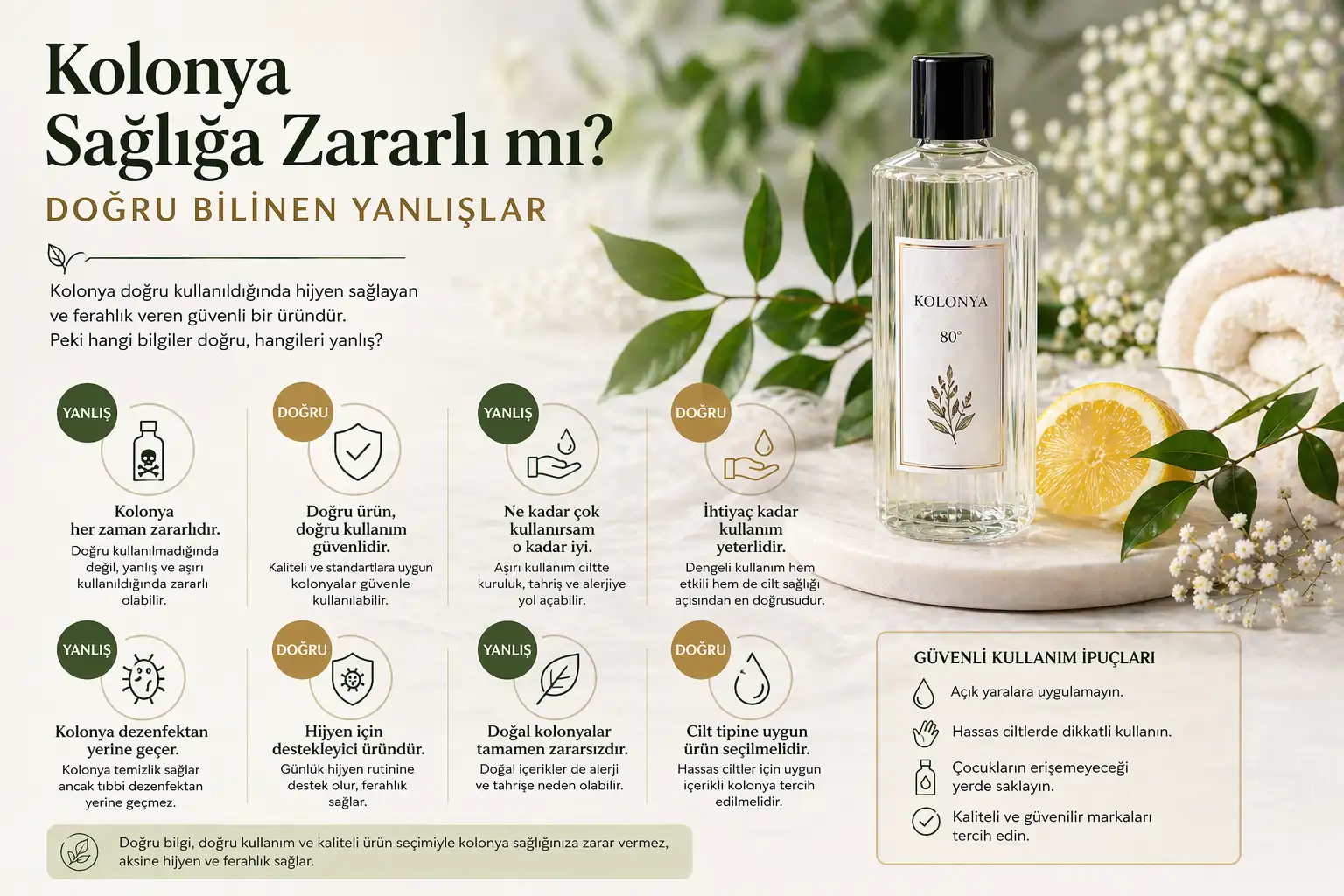 Kolonya Sağlığa Zararlı mı? Doğru Bilinen Yanlışlar