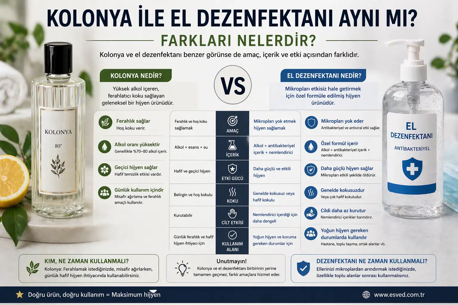 Kolonya ile El Dezenfektanı Aynı mı? Farkları Nelerdir?